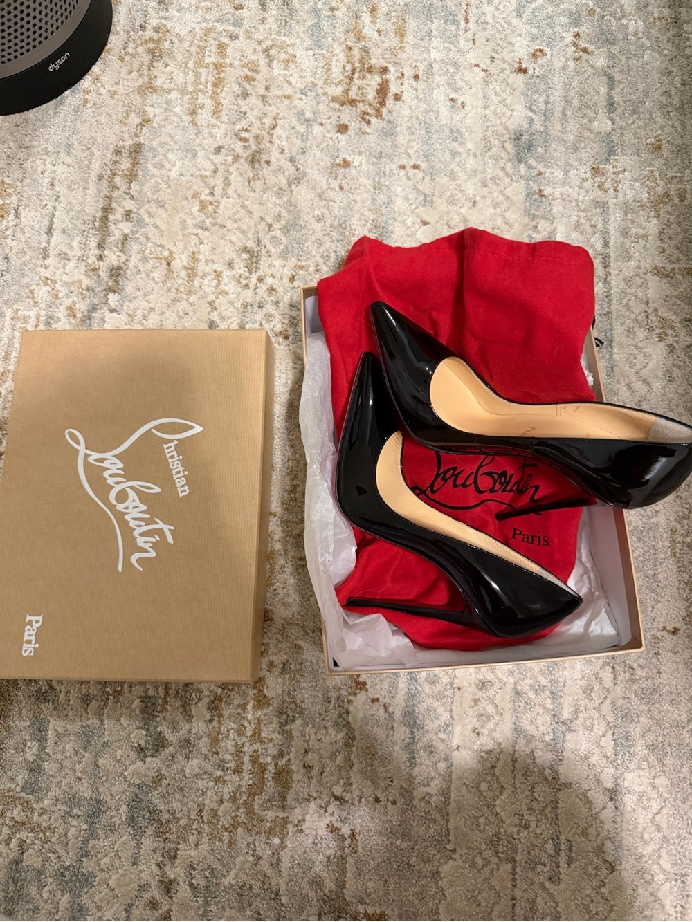 Christian Louboutin Black Patent Leather Pointed-Toe Stiletto Pumps